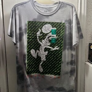 Space Jam a New Legacy Tee, Men's XL, Grey Tie-Dye